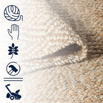 Hira Hand Woven Diamond Chunky Jute Area Rug